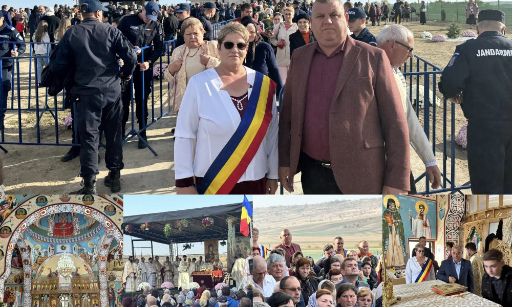 Sute de oameni au participat la sfințirea bisericii din Satu Nou, comuna Solești- FOTO