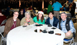 Marshall team members gather at the center’s holiday reception Dec. 7 in Activities Building 4316. From left are Cory Brown, Leigh Martin, Lisa Watkins, Shaun Baek, and Randy Silver.
