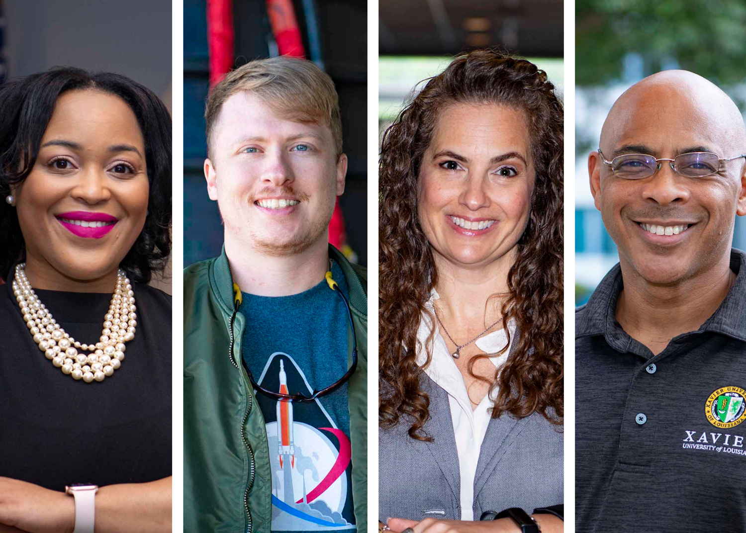 portraits of 4 NASA Stennis employees arranged in a grid