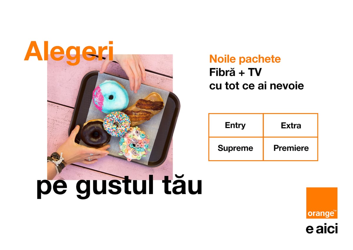 Orange anunță un nou portofoliu cu abonamente de fibră și TV cu 4 pachete simplificate, la prețuri accesibile și Netflix inclus