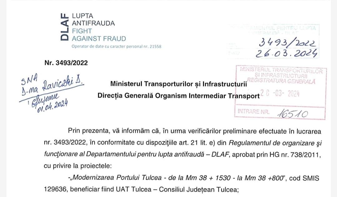 DLAF confirmă legalitatea investițiilor realizate de Consiliul Județean Tulcea prin ADI ITI Delta Dunării