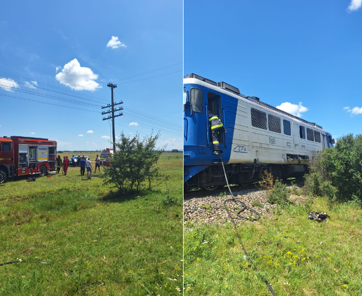 Locomotiva unui tren de pasageri care mergea spre mare, cuprinsă de flăcări! Peste 100 de oameni au fost evacuați de urgență