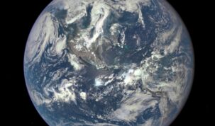 A NASA camera on the Deep Space Climate Observatory satellite has returned its first view of the entire sunlit side of Earth from one million miles away.