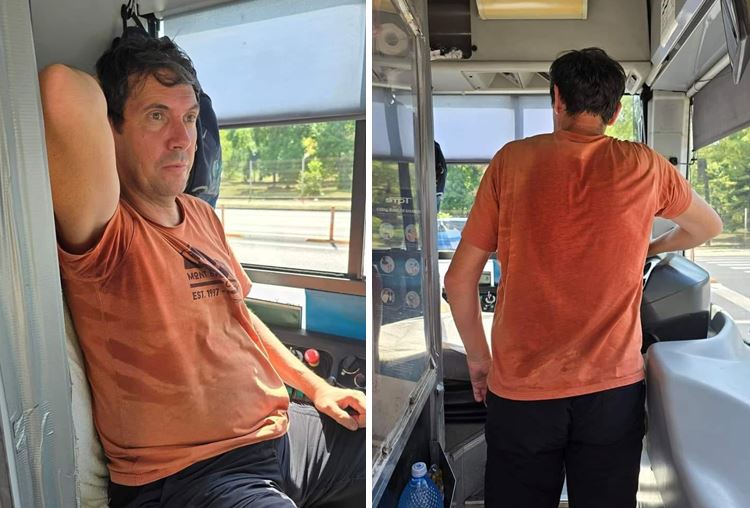 Condiții inumane în unele mijloacele de transport în comun din Timișoara! Șofer STPT, la 50 de grade în cabină: Stăm uzi și murați de transpirație toată ziua!