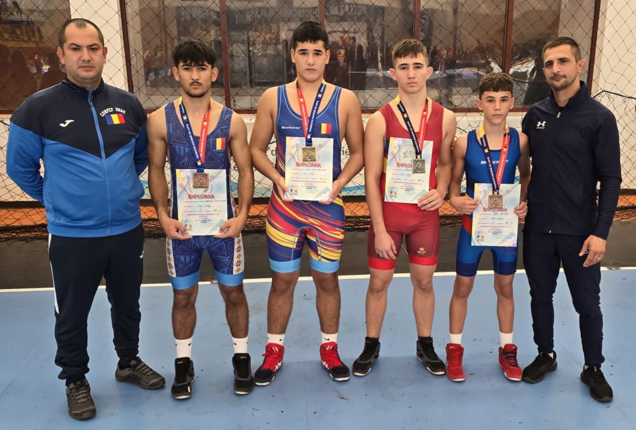 Titlu de campion! Luptătorii de la CSȘ Lugoj, de patru ori pe podium la Campionatul Național Individual U15 și Juniori 4 – proba Parter