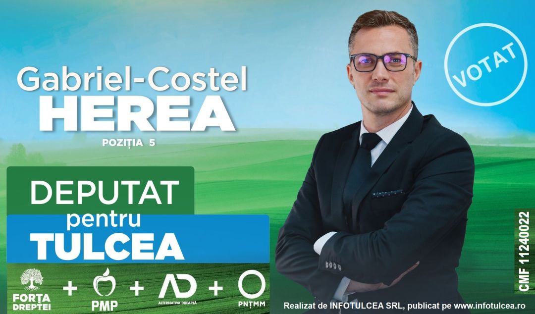 Gabriel Costel Herea, candidatul Partidului Forța Dreptei, poziția 5 pe buletinul de vot!