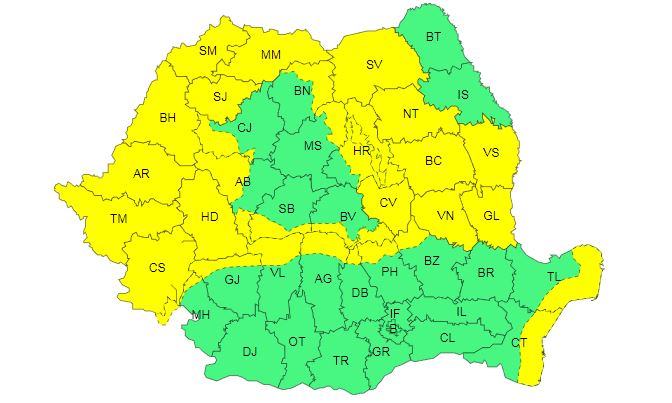Alertă meteo! Timișul sub cod galben de vânt puternic și precipitații