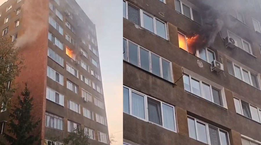 Mobilizare uriașă de forțe, după ce o femeie și-a dat foc apartamentului! Vecinii, printre care și șase copii, au fost evacuați