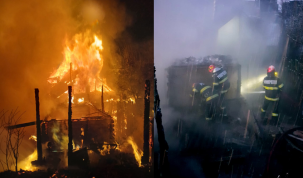 Un incendiu devastator a mistuit mai multe anexe ale unei gospodării! Pompierii s-au chinuit mai bine de două ore să stingă flăcările violente