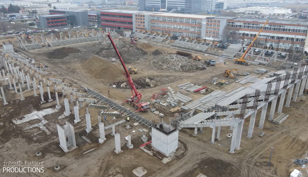 VIDEO Stadionul ”Eroii Timișoarei” din Calea Buziașului, prinde contur! Vezi aici ultimele imagini de pe șantier