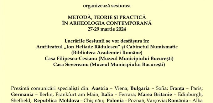 „METODĂ, TEORIE ȘI PRACTICĂ ÎN ARHEOLOGIA CONTEMPORANĂ” IN MEMORIAM EUGEN NICOLAE