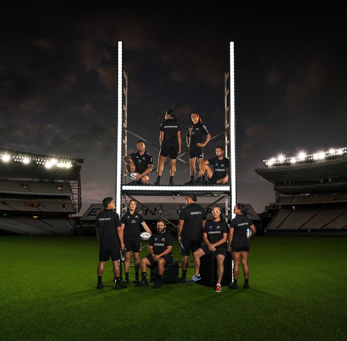 THE ALTERNATIVE TEAM PHOTO EXPOSES THE PERSONAL SIDE OF NEW ZEALAND'S SPORTING ICONS, NORMALISING HEALTH CONVERSATIONS WORLDWIDE