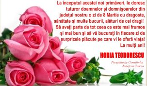 Mesajul de 8 Martie al președintelui Consiliului Județean Tulcea, Horia Teodorescu!