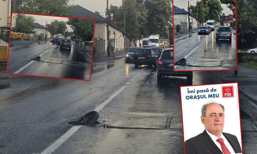 „Îmi pasă de orașul meu” – dar șoferii zboară peste capace de canal pe străzile din Huși – stiriest.ro