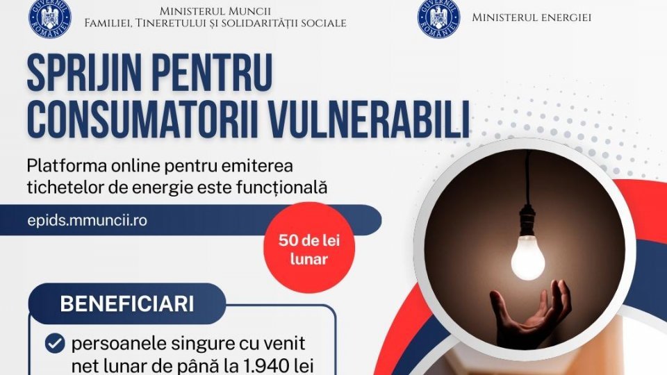 Apel AJPIS Tulcea pentru obținerea tichetului de energie!