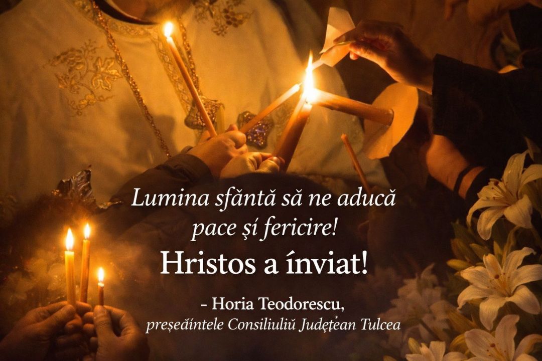 Lumina sfântă să ne aducă pace și fericire! Hristos a înviat!