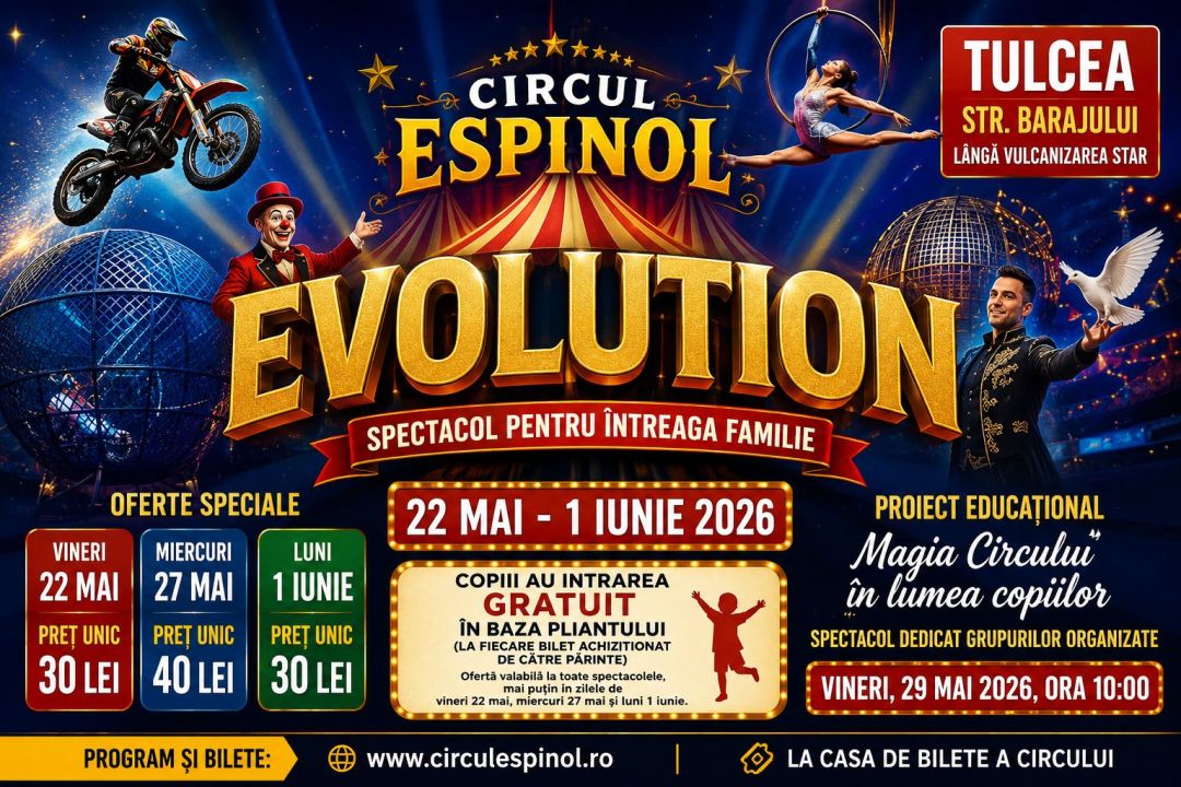 Înainte de și de Ziua Copilului, Circul Espinol revine la Tulcea!