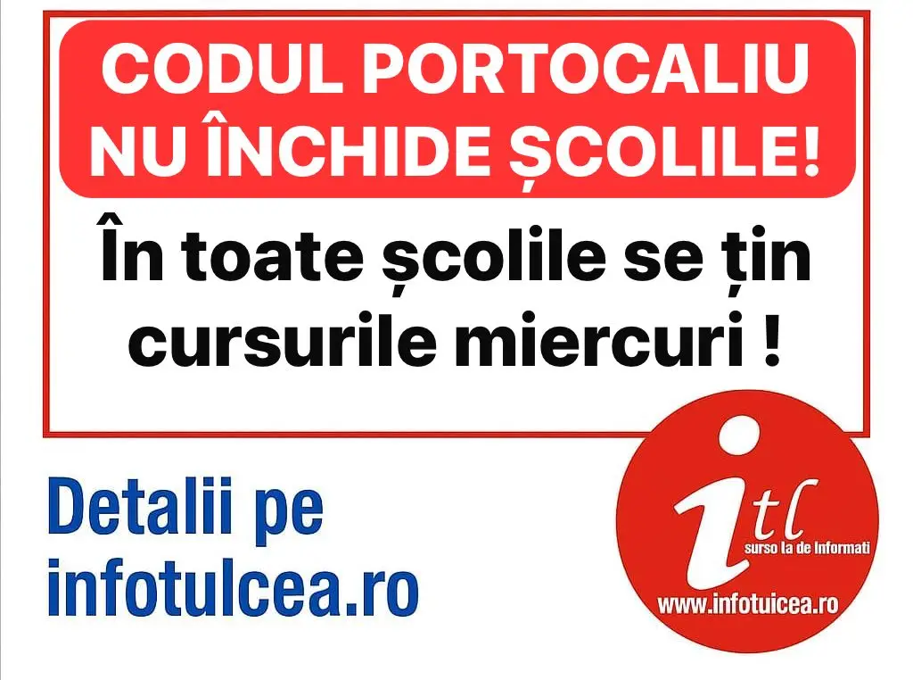 OFICIAL! Miercuri, 8 octombrie 2025, cursurile școlare în județul Tulcea se desfășoară normal!
